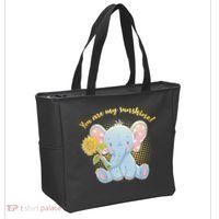 Cute Sunflower Elephant Sunshine  Tote Bag thumb 2