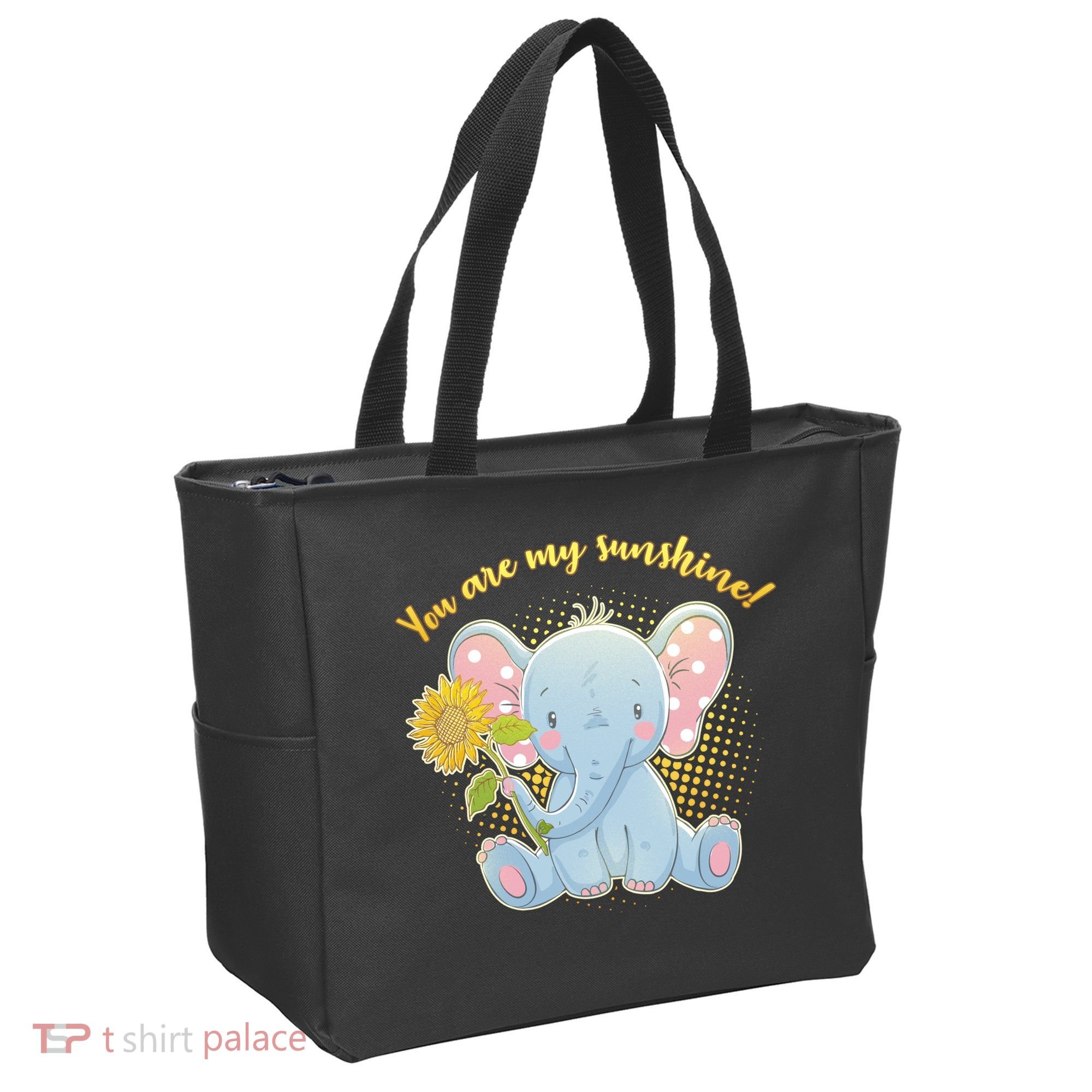 Cute Sunflower Elephant Sunshine  Tote Bag