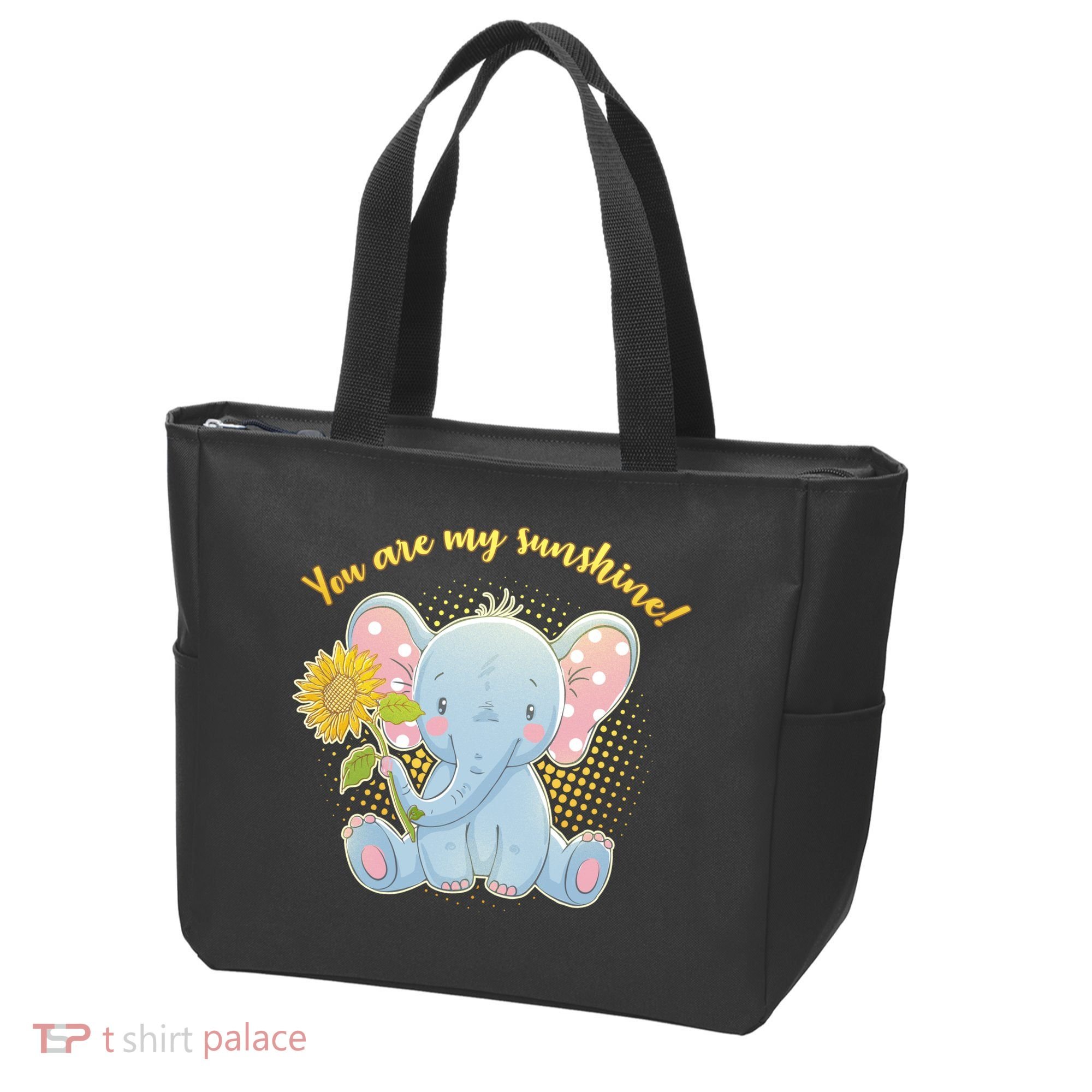 Cute Sunflower Elephant Sunshine  Tote Bag