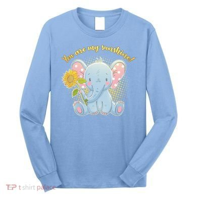 Cute Sunflower Elephant Sunshine  Long Sleeve Shirt