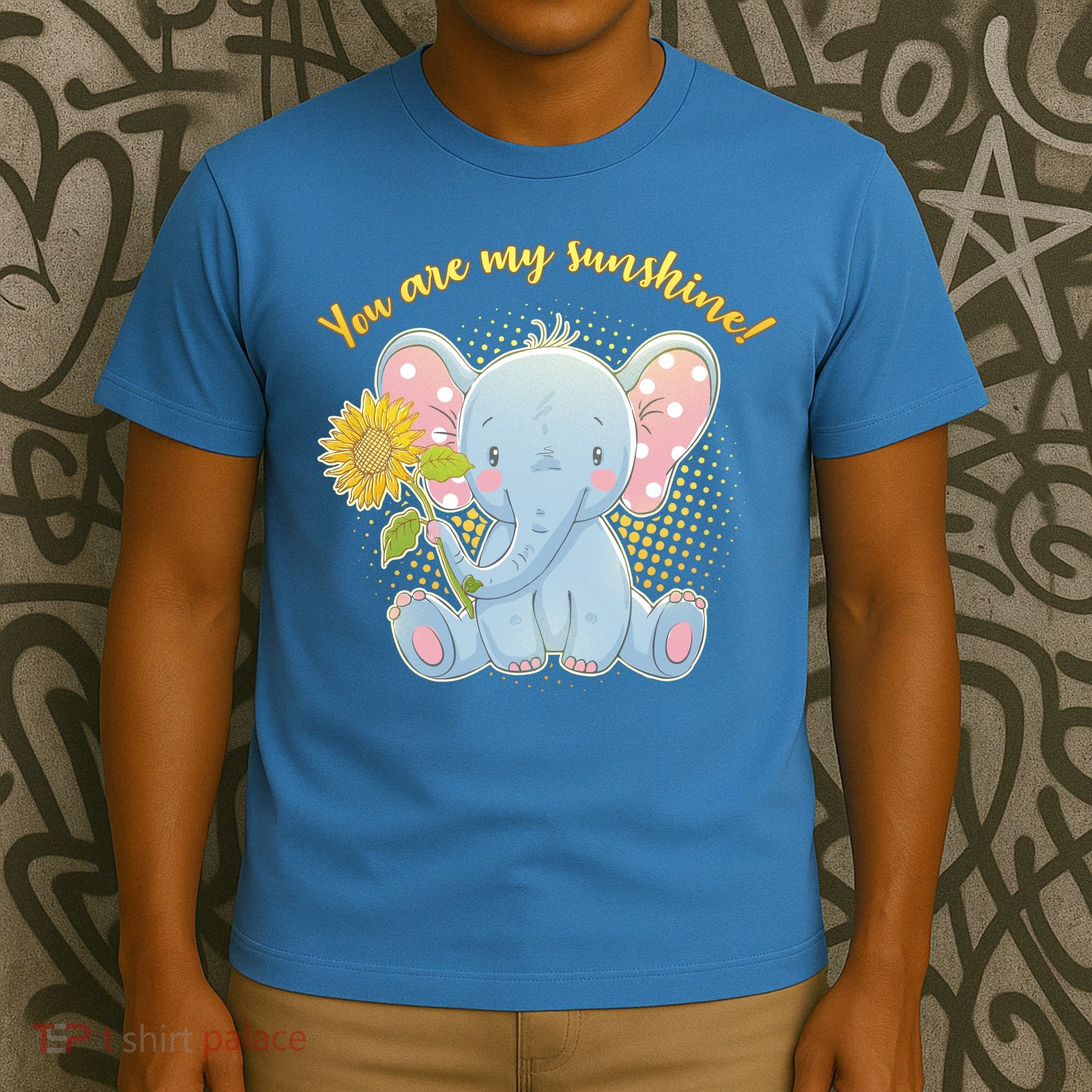 Cute Sunflower Elephant Sunshine  T-Shirt