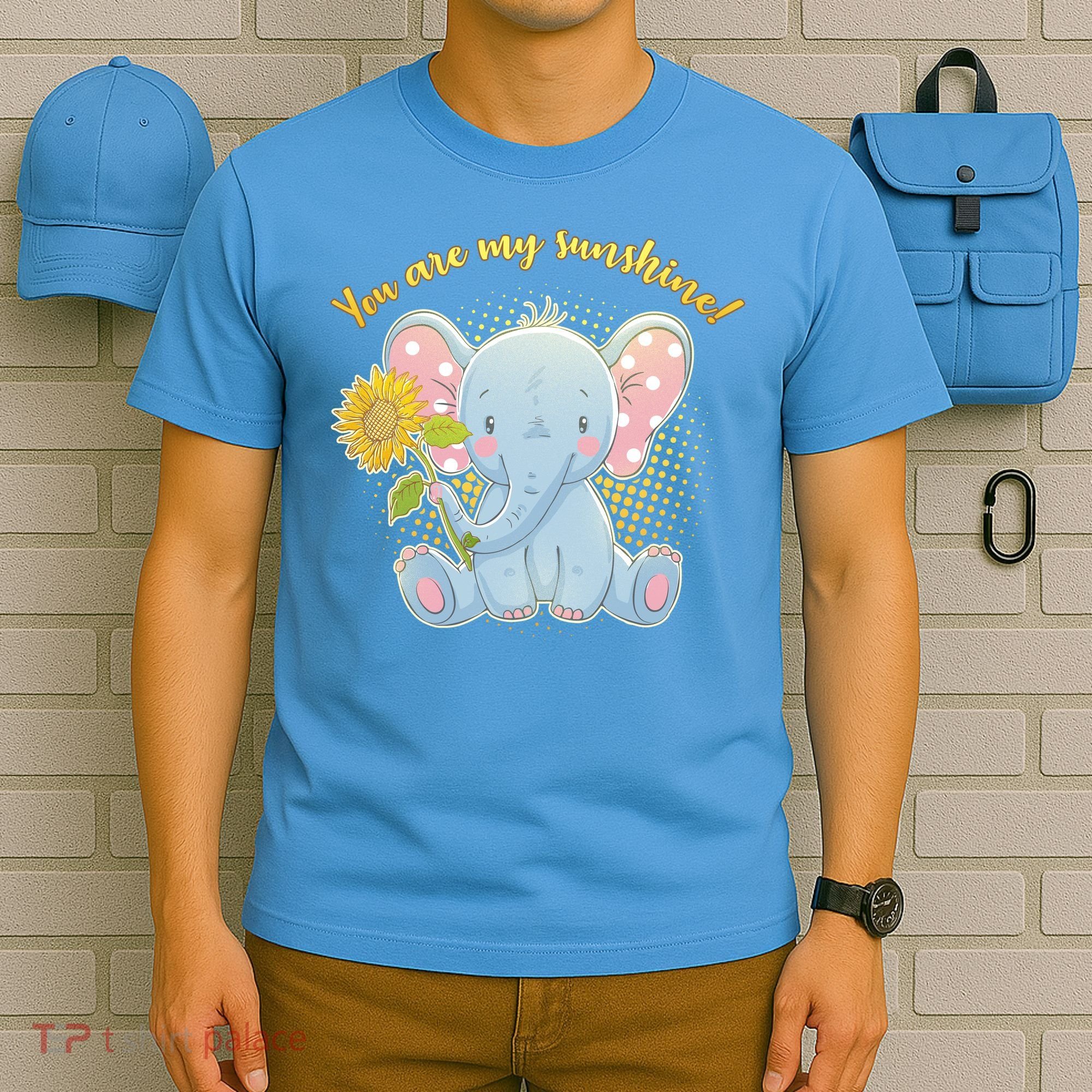Cute Sunflower Elephant Sunshine  T-Shirt