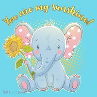 Cute Sunflower Elephant Sunshine  T-Shirt thumb 6