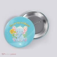 Cute Sunflower Elephant Sunshine  Button thumb 0
