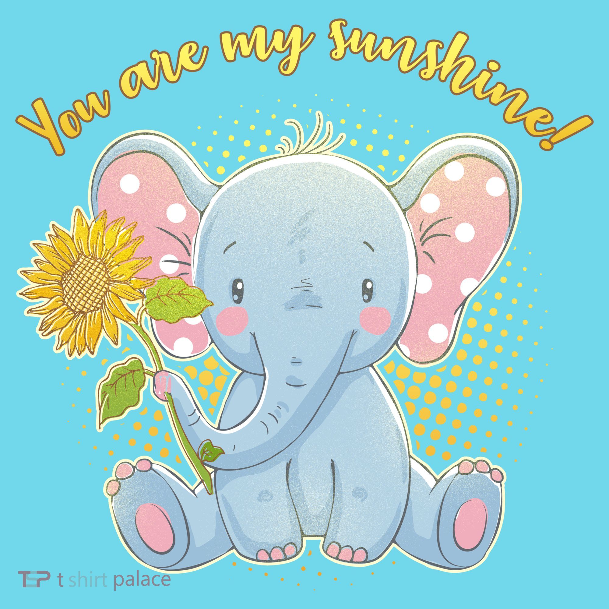 Cute Sunflower Elephant Sunshine  Button