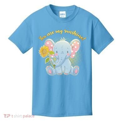 Cute Sunflower Elephant Sunshine  Kids T-Shirt