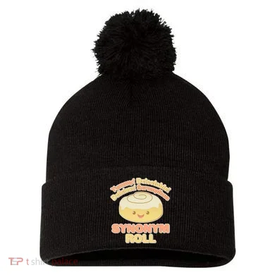 Cute Synonym Roll Pom Pom 12in Knit Beanie