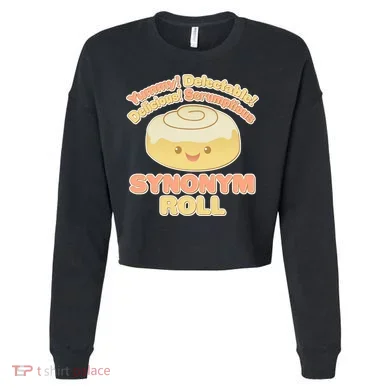 Cute Synonym Roll Cropped Pullover Crew