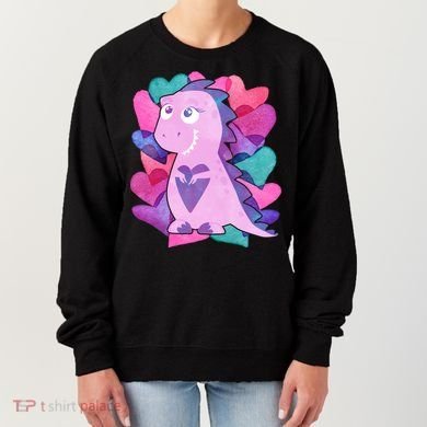 Cute T-Rex Valentine Full Of Hearts Women's Sweatshirt