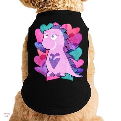Cute T-Rex Valentine Full Of Hearts Doggie Tank