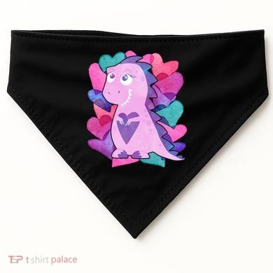 Cute T-Rex Valentine Full Of Hearts USA-Made Doggie Bandana