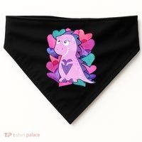 Cute T-Rex Valentine Full Of Hearts USA-Made Doggie Bandana thumb 0