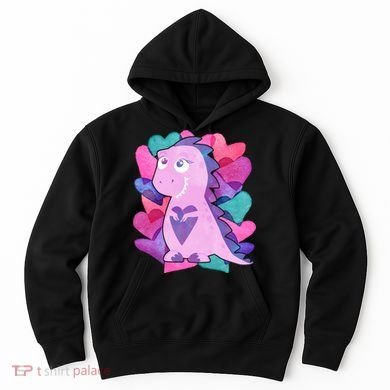 Cute T-Rex Valentine Full Of Hearts Hoodie