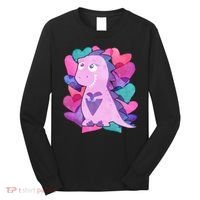 Cute T-Rex Valentine Full Of Hearts Long Sleeve Shirt thumb 0