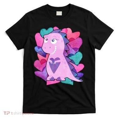 Cute T-Rex Valentine Full Of Hearts T-Shirt