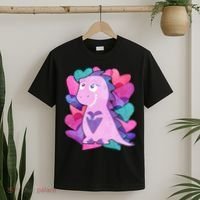 Cute T-Rex Valentine Full Of Hearts T-Shirt thumb 2