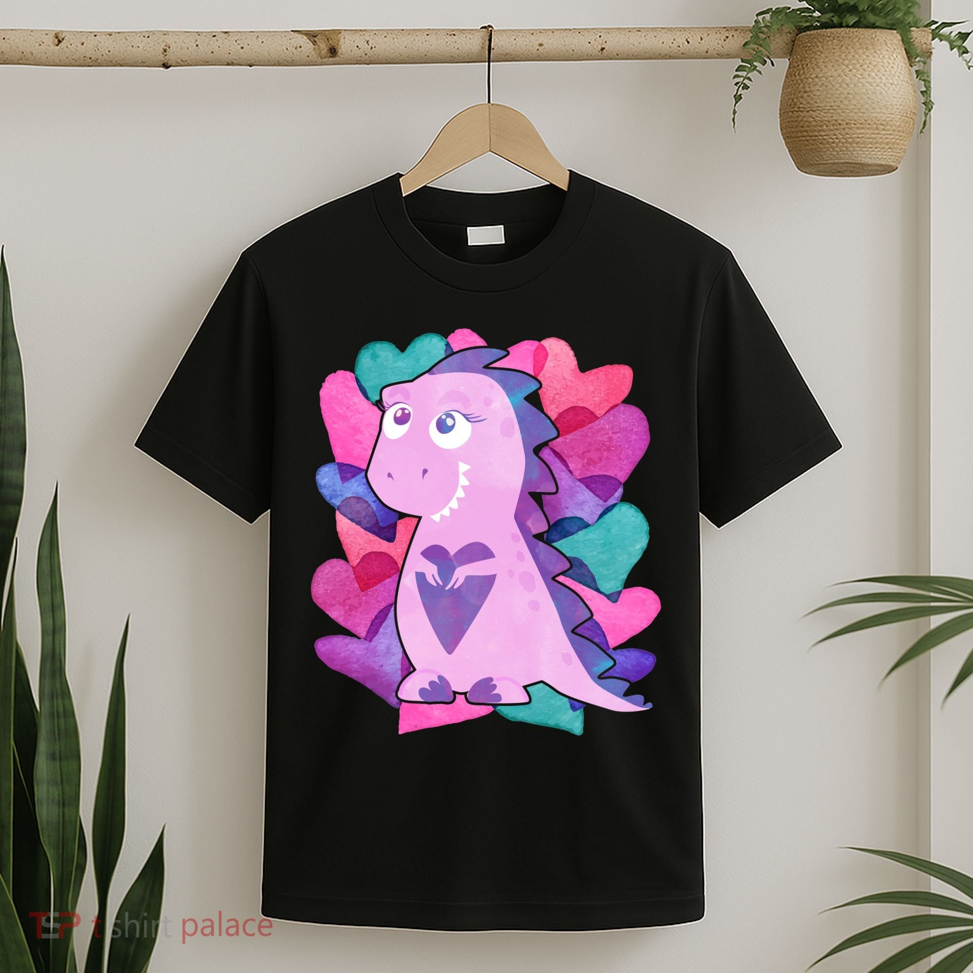 Cute T-Rex Valentine Full Of Hearts T-Shirt