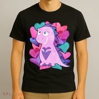 Cute T-Rex Valentine Full Of Hearts T-Shirt thumb 3