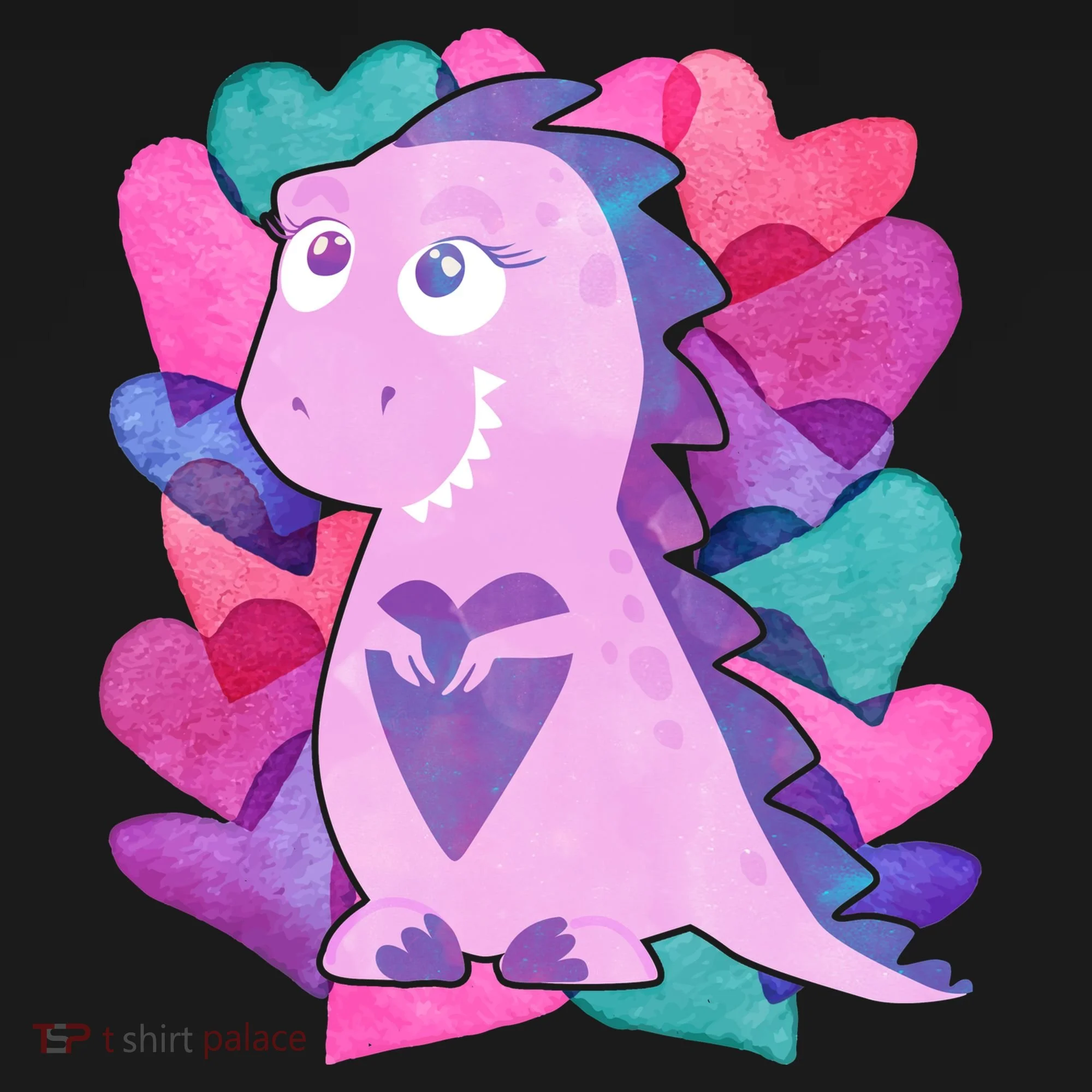 Cute T-Rex Valentine Full Of Hearts Button