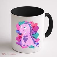 Cute T-Rex Valentine Full Of Hearts Coffee Mug thumb 1