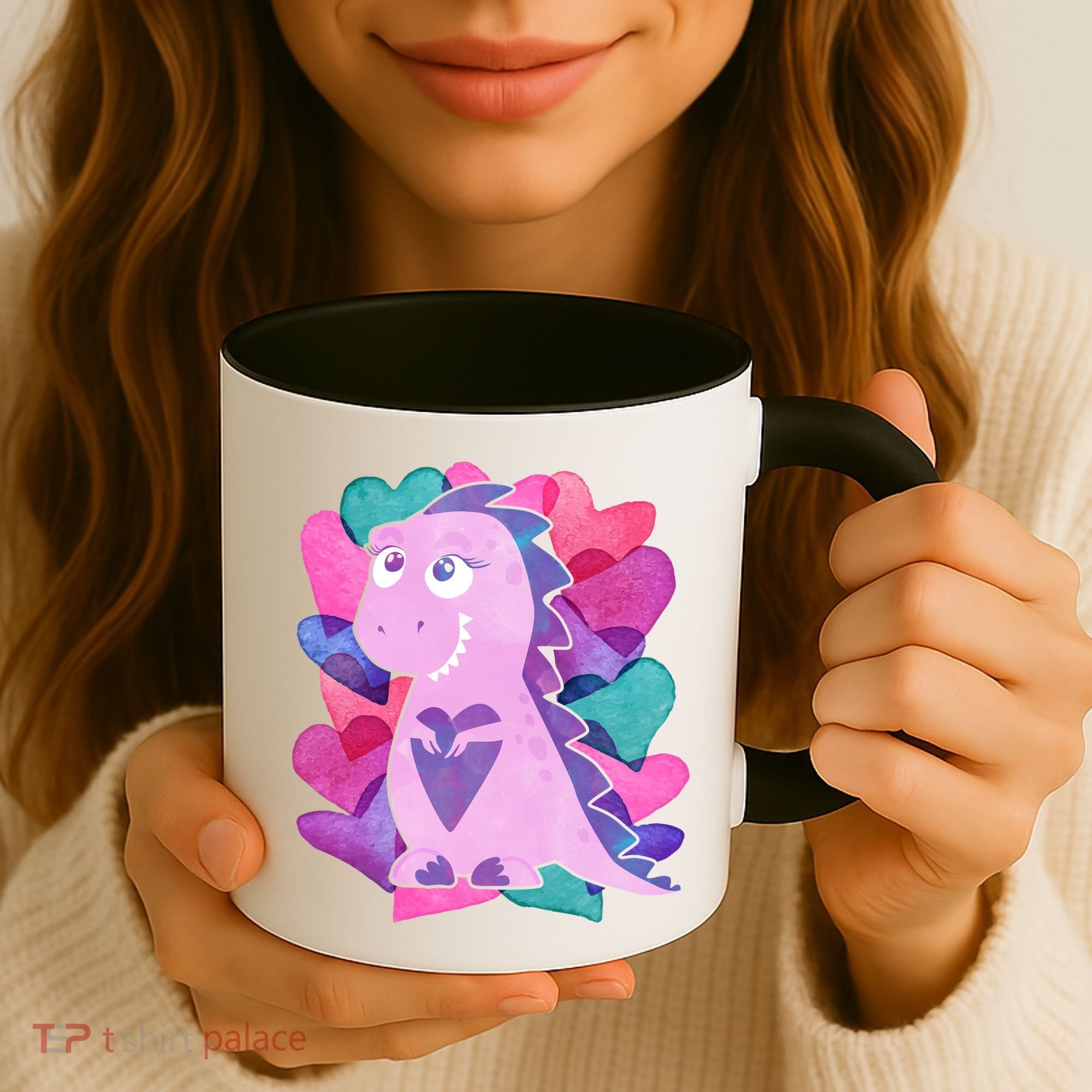 Cute T-Rex Valentine Full Of Hearts Coffee Mug