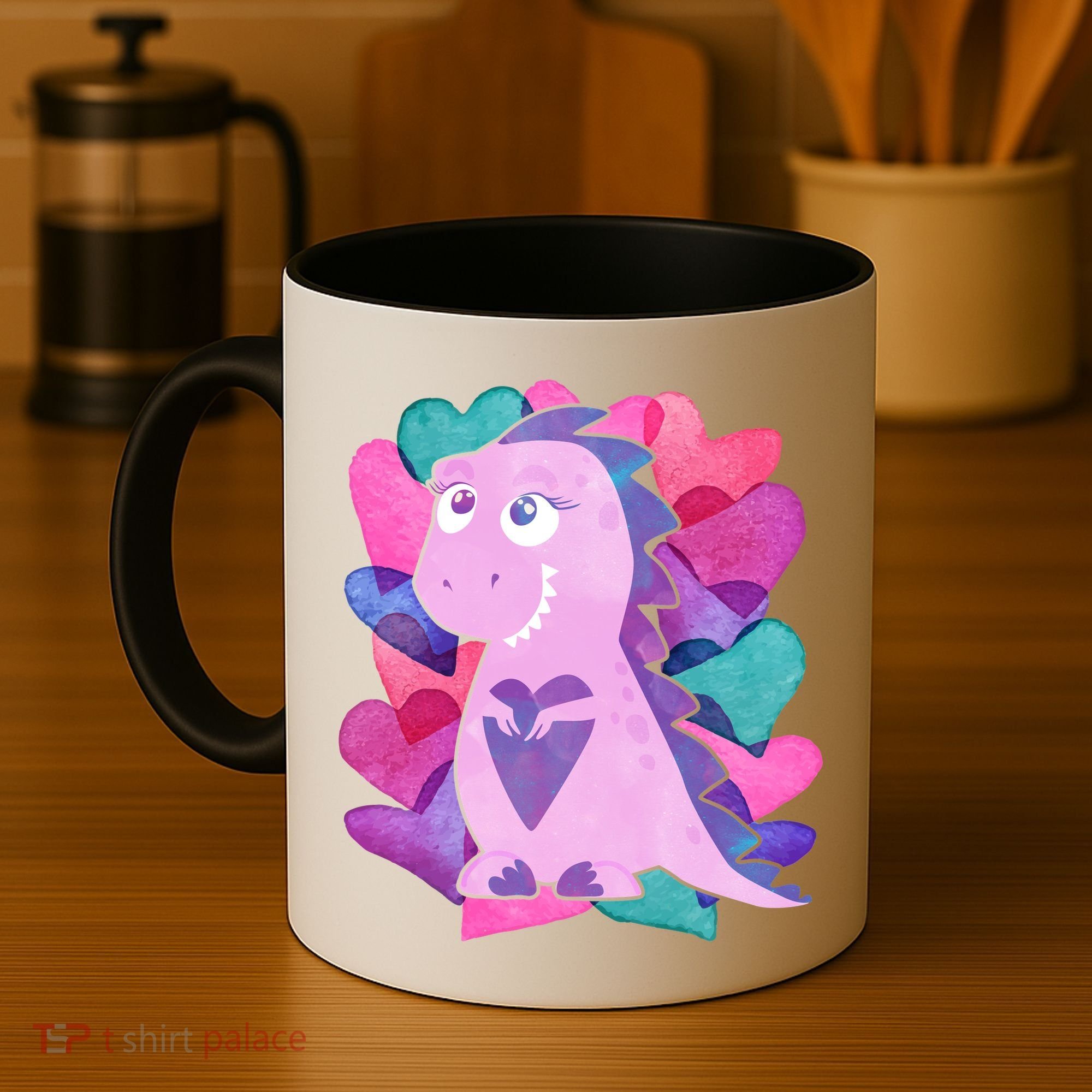 Cute T-Rex Valentine Full Of Hearts Coffee Mug