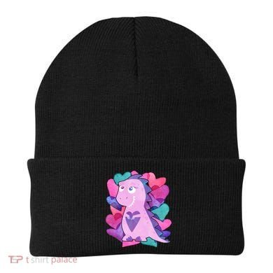 Cute T-Rex Valentine Full Of Hearts Beanie