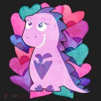 Cute T-Rex Valentine Full Of Hearts Beanie thumb 2