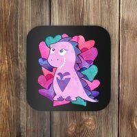 Cute T-Rex Valentine Full Of Hearts Coaster thumb 0