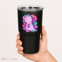 Cute T-Rex Valentine Full Of Hearts Tumbler thumb 2