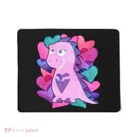 Cute T-Rex Valentine Full Of Hearts Mousepad thumb 0