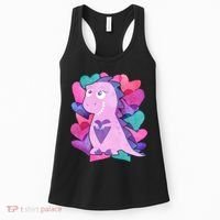 Cute T-Rex Valentine Full Of Hearts Women's Tank Top thumb 0