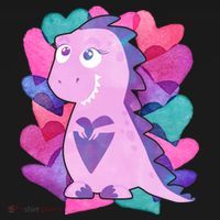 Cute T-Rex Valentine Full Of Hearts Women's Tank Top thumb 5