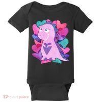 Cute T-Rex Valentine Full Of Hearts Baby Bodysuit thumb 0