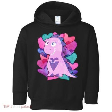 Cute T-Rex Valentine Full Of Hearts Toddler Hoodie