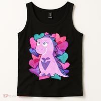 Cute T-Rex Valentine Full Of Hearts Tank Top thumb 2