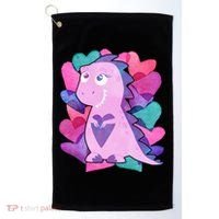 Cute T-Rex Valentine Full Of Hearts Golf Towel thumb 0