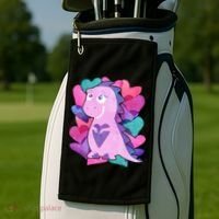 Cute T-Rex Valentine Full Of Hearts Golf Towel thumb 2