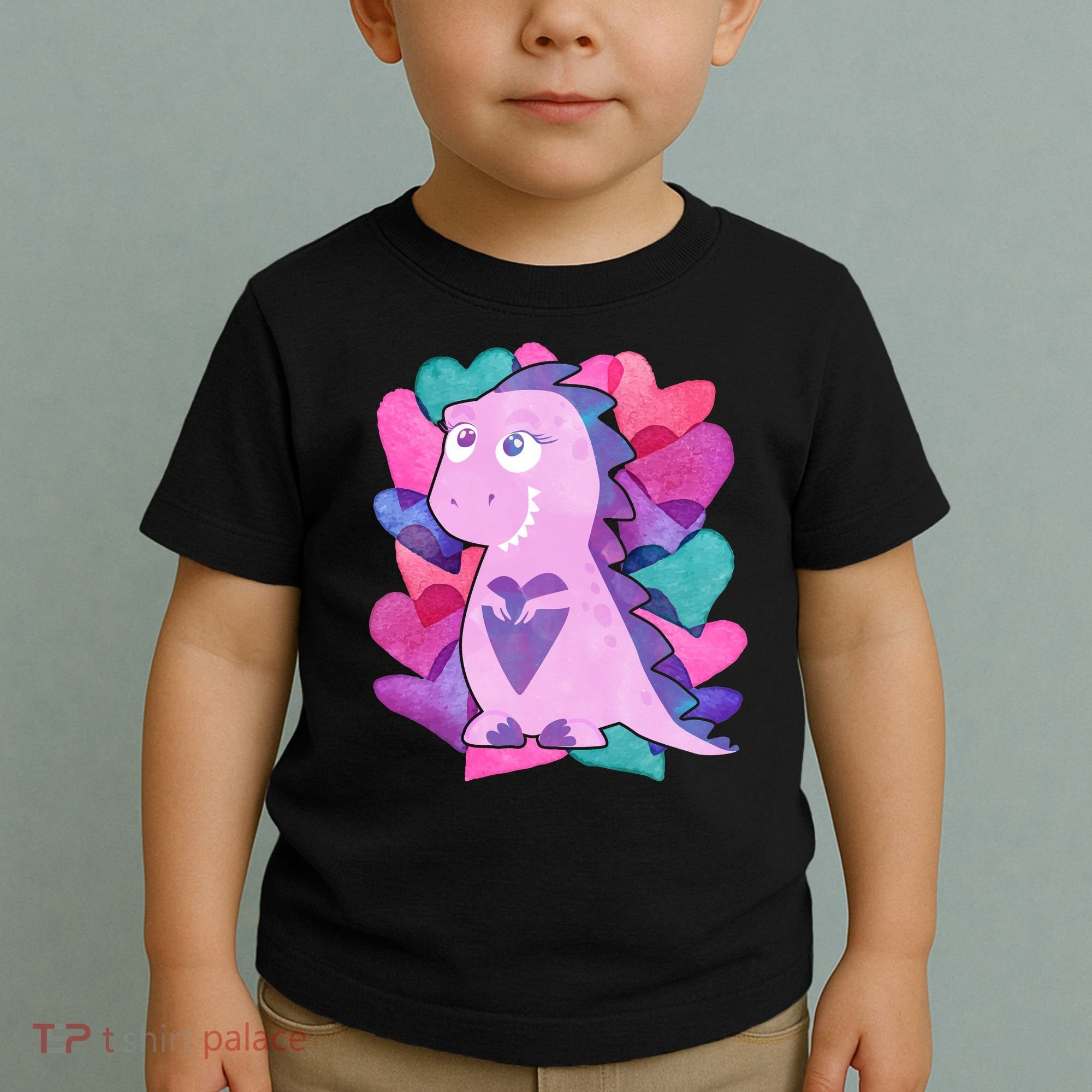 Cute T-Rex Valentine Full Of Hearts Toddler T-Shirt