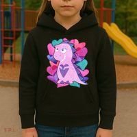 Cute T-Rex Valentine Full Of Hearts Kids Hoodie thumb 3