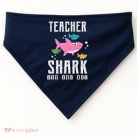 Cute Teacher Shark Do Do Do USA-Made Doggie Bandana thumb 0