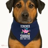 Cute Teacher Shark Do Do Do USA-Made Doggie Bandana thumb 1