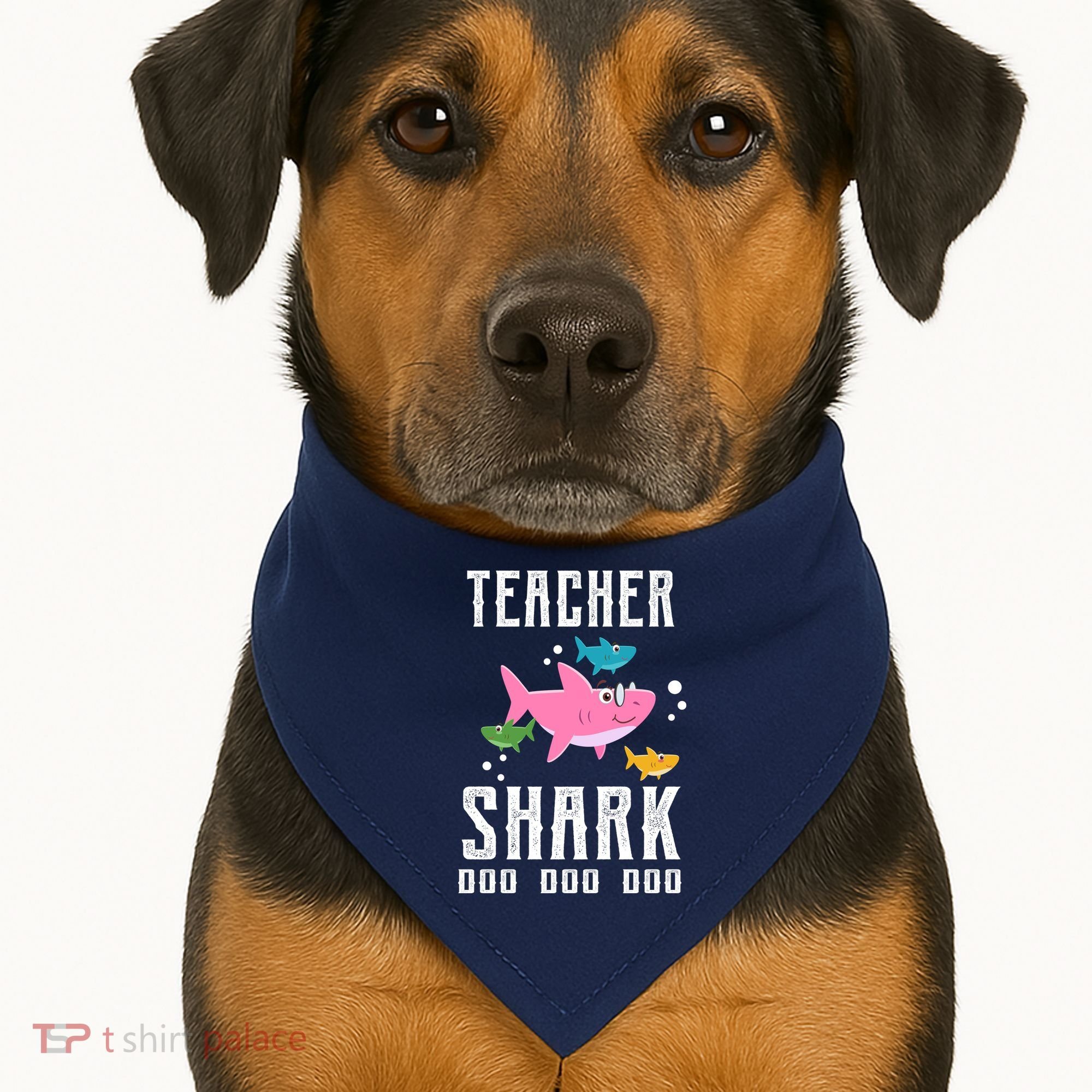 Cute Teacher Shark Do Do Do USA-Made Doggie Bandana