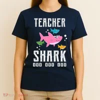 Cute Teacher Shark Do Do Do T-Shirt thumb 4