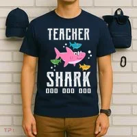 Cute Teacher Shark Do Do Do T-Shirt thumb 6