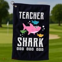 Cute Teacher Shark Do Do Do Golf Towel thumb 1