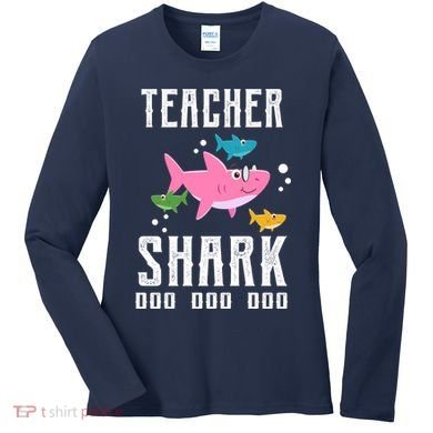Cute Teacher Shark Do Do Do Women's Long Sleeve Shirt