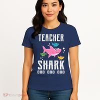 Cute Teacher Shark Do Do Do Women's T-Shirt thumb 4