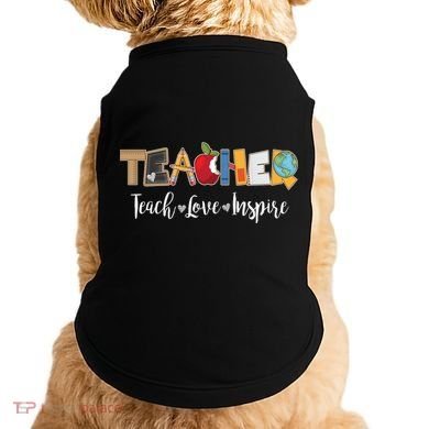 Cute Teacher Teach Love Inspire  Doggie Tank