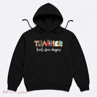 Cute Teacher Teach Love Inspire  Hoodie thumb 0